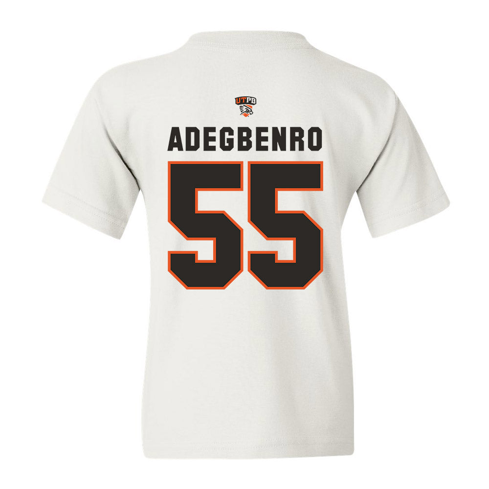 UTPB - NCAA Football : David Adegbenro - White Replica Shersey Youth T-Shirt