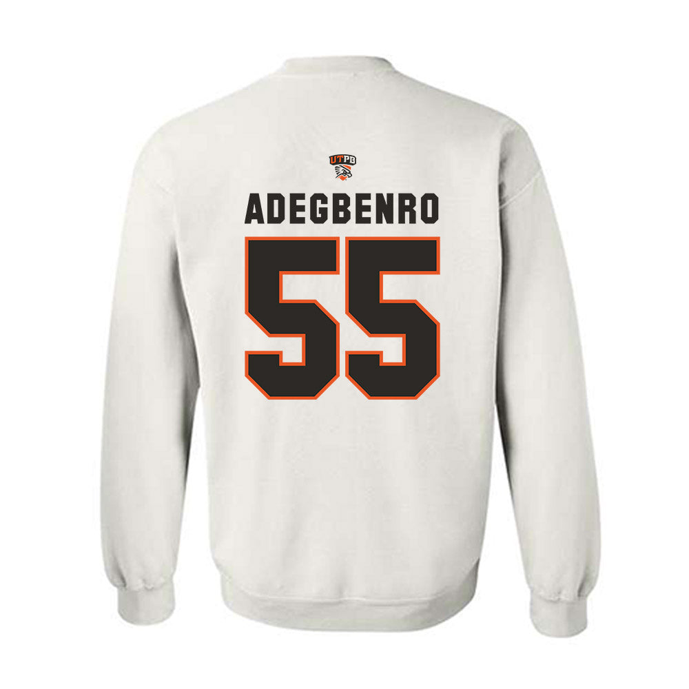UTPB - NCAA Football : David Adegbenro - White Replica Shersey Sweatshirt