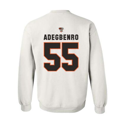 UTPB - NCAA Football : David Adegbenro - White Replica Shersey Sweatshirt