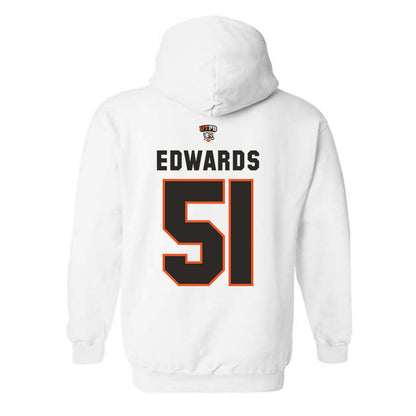 UTPB - NCAA Football : Heston Edwards - White Replica Shersey Hooded Sweatshirt