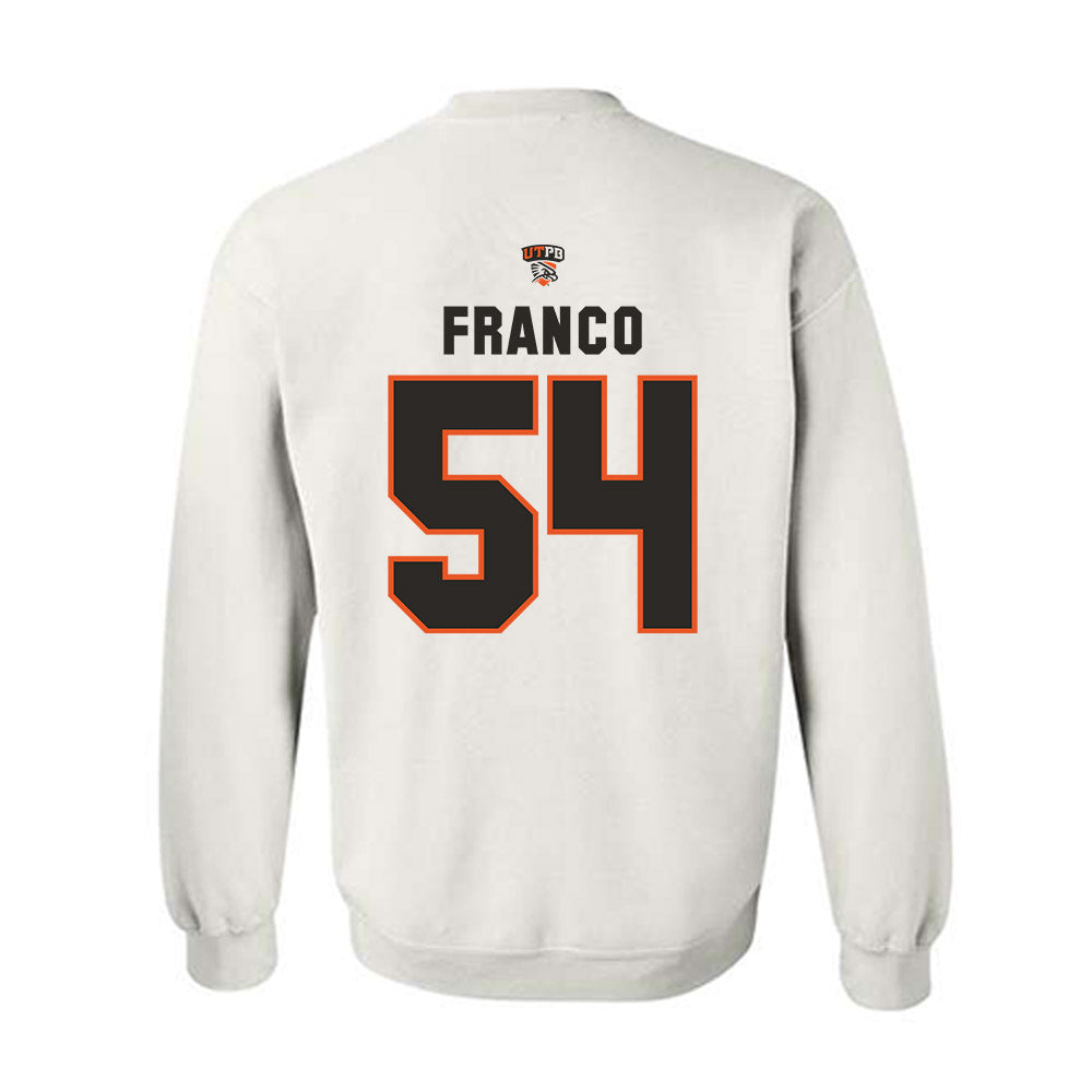 UTPB - NCAA Football : Eric Franco - White Replica Shersey Sweatshirt