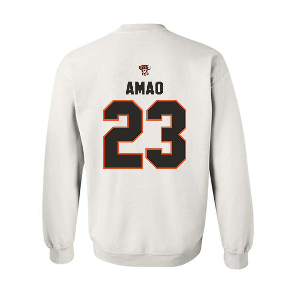 UTPB - NCAA Football : Kamren Amao - White Replica Shersey Sweatshirt