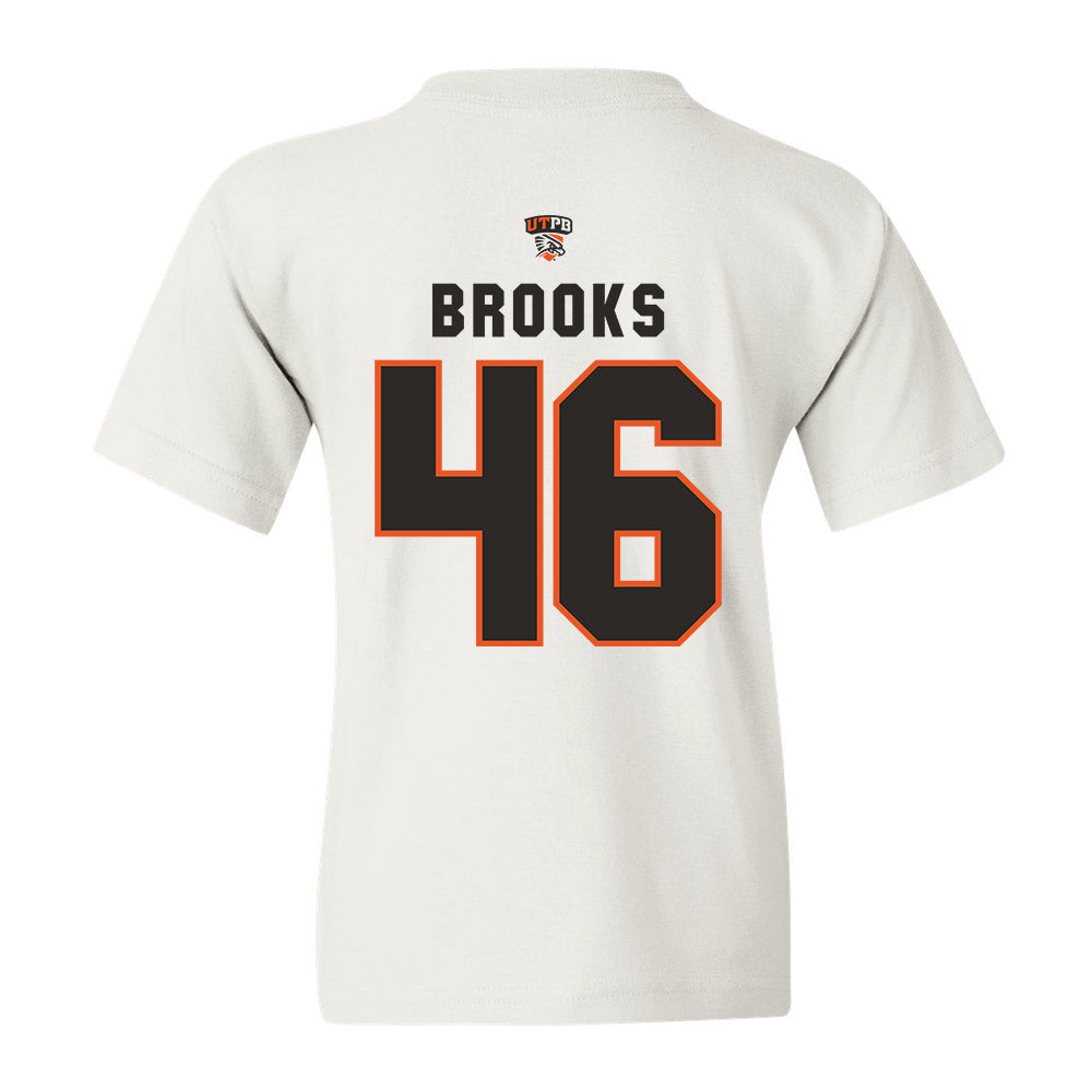 UTPB - NCAA Football : Datron Brooks - White Replica Shersey Youth T-Shirt