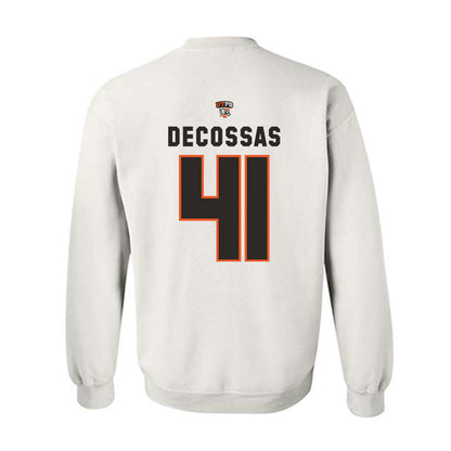 UTPB - NCAA Football : Hayden Decossas - White Replica Shersey Sweatshirt