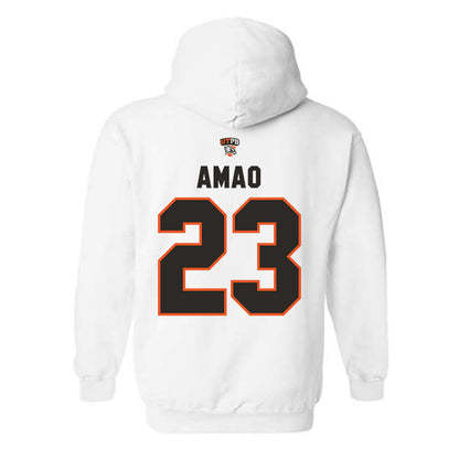 UTPB - NCAA Football : Kamren Amao - White Replica Shersey Hooded Sweatshirt