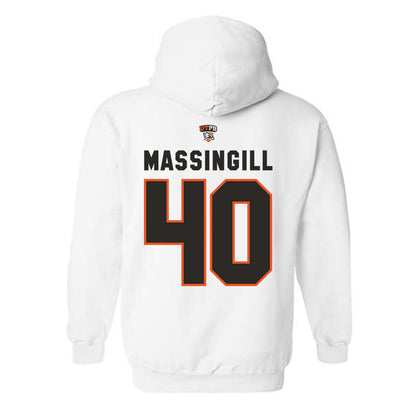 UTPB - NCAA Football : Courtney Massingill - White Replica Shersey Hooded Sweatshirt