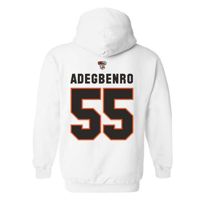UTPB - NCAA Football : David Adegbenro - White Replica Shersey Hooded Sweatshirt