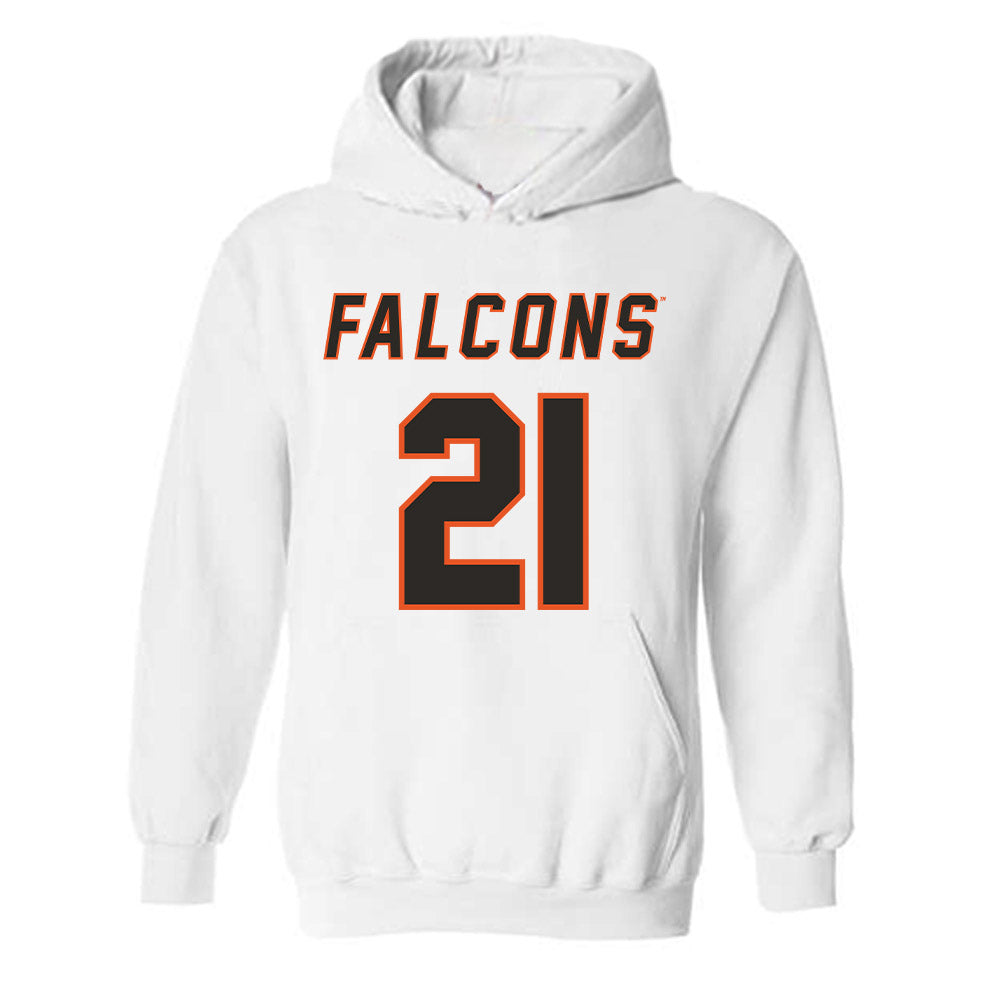 UTPB - NCAA Football : Jaques Tyler - White Replica Shersey Hooded Sweatshirt