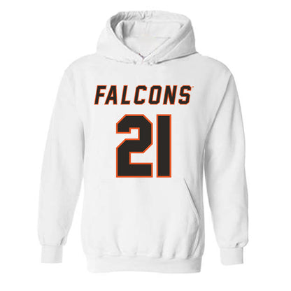 UTPB - NCAA Football : Jaques Tyler - White Replica Shersey Hooded Sweatshirt