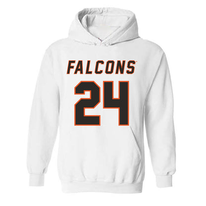 UTPB - NCAA Football : Cristian Martinez - White Replica Shersey Hooded Sweatshirt