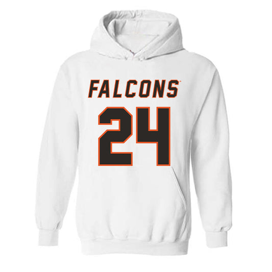 UTPB - NCAA Football : Cristian Martinez - White Replica Shersey Hooded Sweatshirt