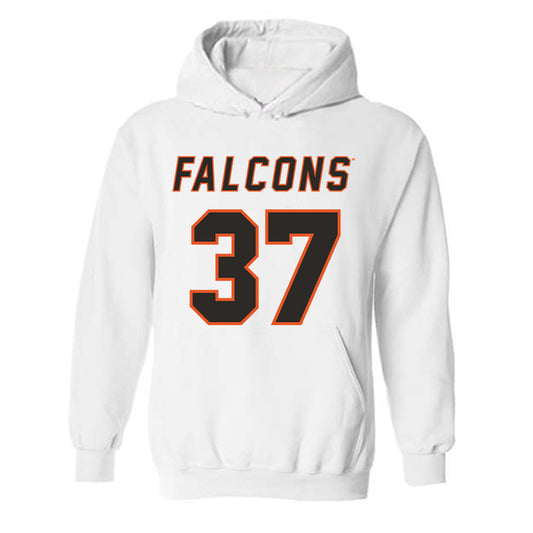 UTPB - NCAA Football : Grant Gensemer - White Replica Shersey Hooded Sweatshirt