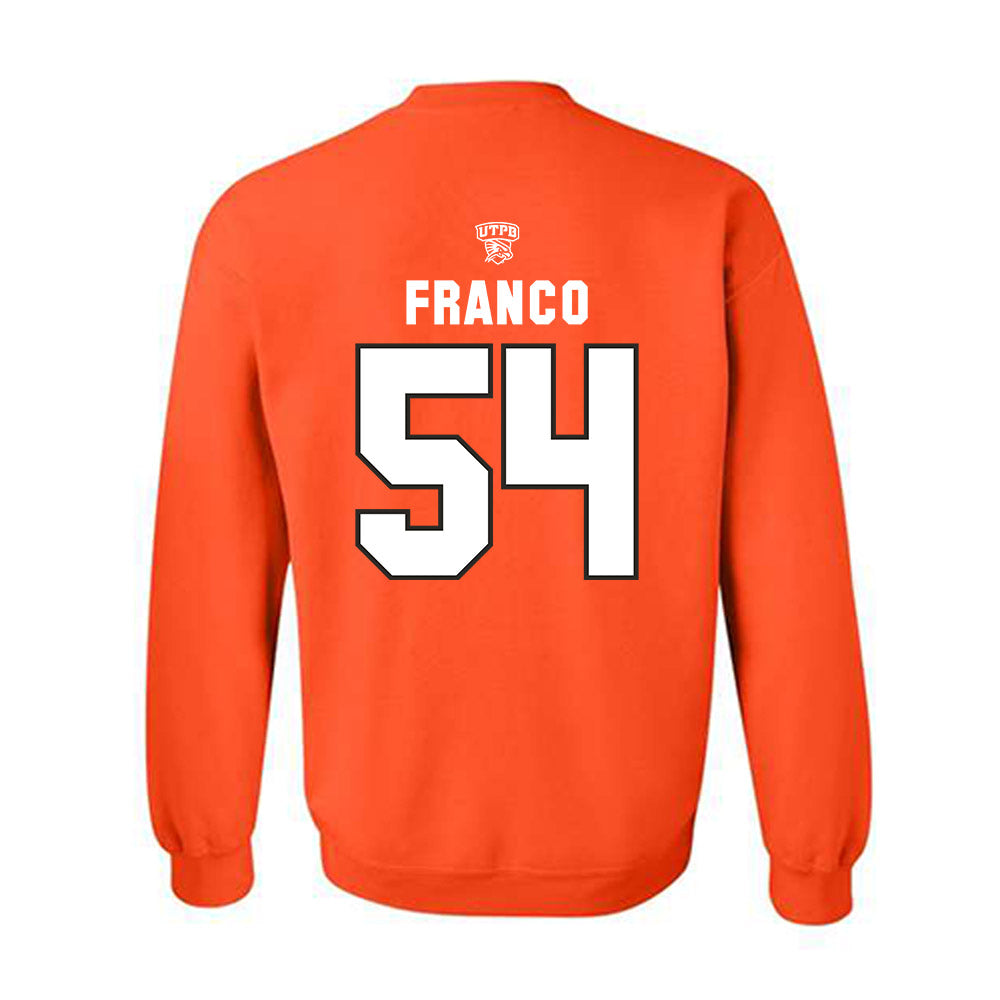 UTPB - NCAA Football : Eric Franco - Orange Replica Shersey Sweatshirt
