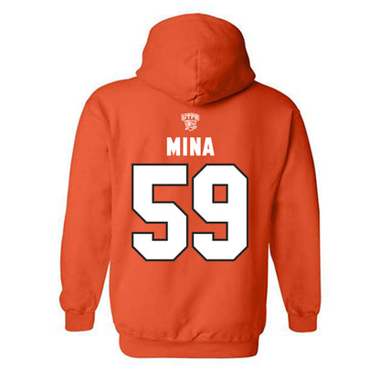 UTPB - NCAA Football : Tamunotekena Mina - Orange Replica Shersey Hooded Sweatshirt