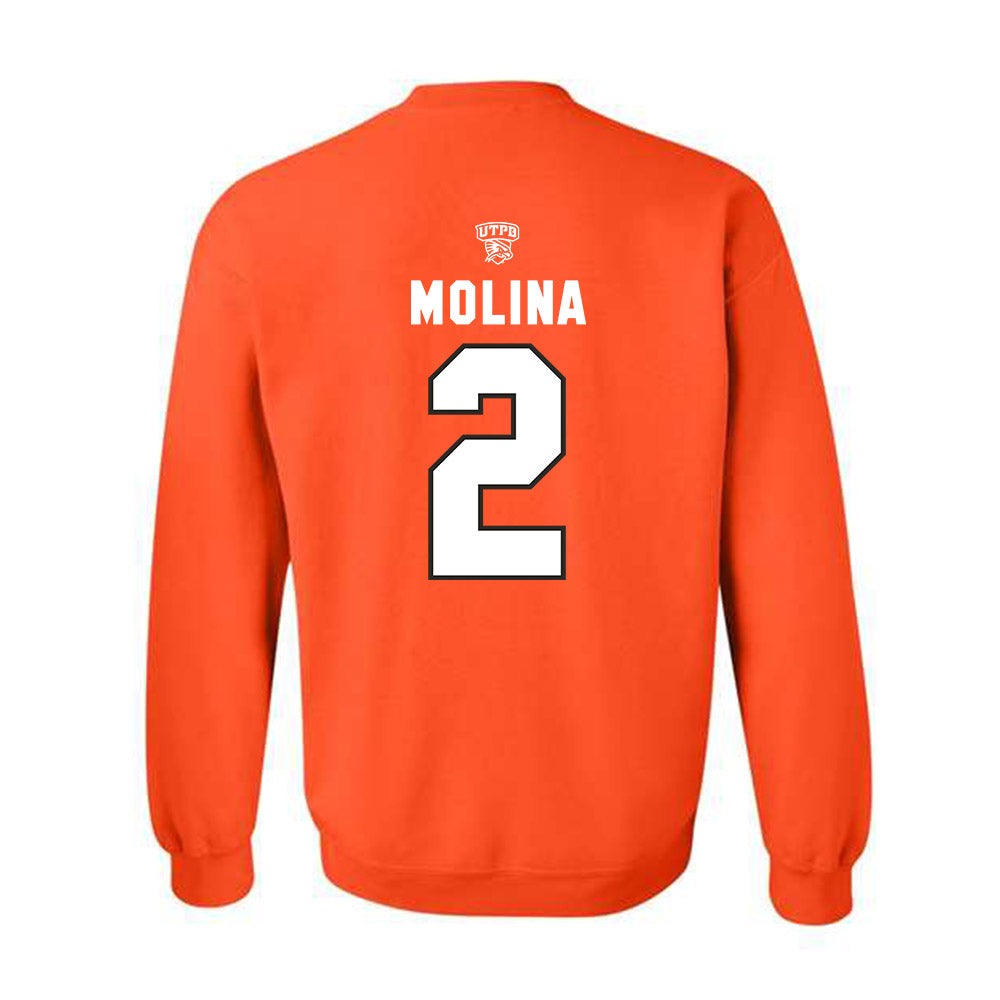 UTPB - NCAA Football : Marcus Molina - Crewneck Sweatshirt Replica Shersey