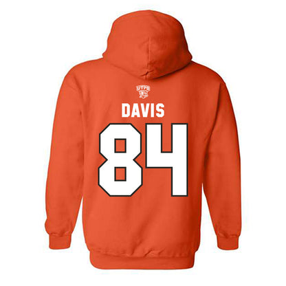 UTPB - NCAA Football : Shemar Davis - Orange Replica Shersey Hooded Sweatshirt