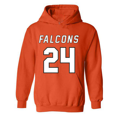 UTPB - NCAA Football : Cristian Martinez - Orange Replica Shersey Hooded Sweatshirt