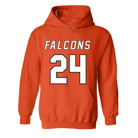 UTPB - NCAA Football : Cristian Martinez - Orange Replica Shersey Hooded Sweatshirt