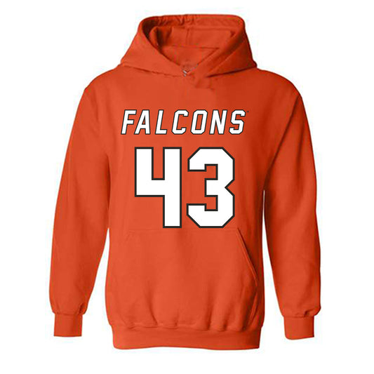 UTPB - NCAA Football : Michael Mayfield - Orange Replica Shersey Hooded Sweatshirt