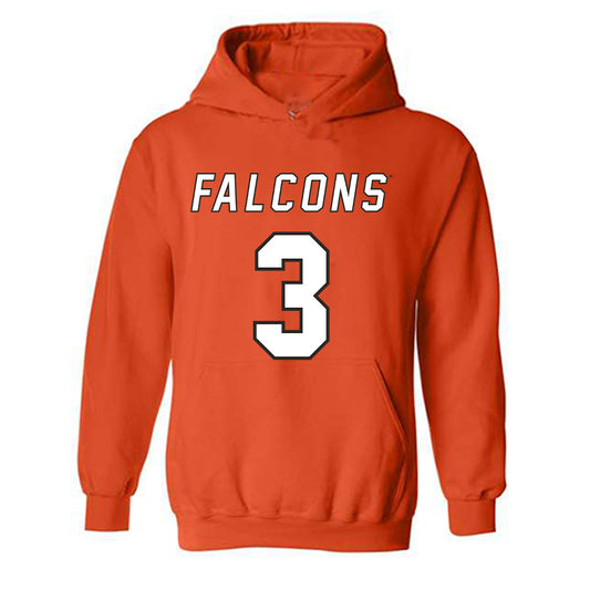 UTPB - NCAA Football : Ryver Rodriguez - Orange Replica Shersey Hooded Sweatshirt