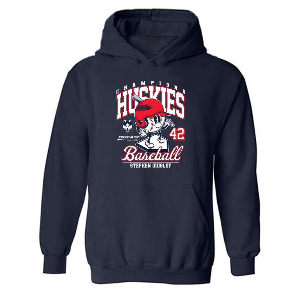 UConn - NCAA Baseball : Stephen Quigley - Hooded Sweatshirt Fashion Shersey