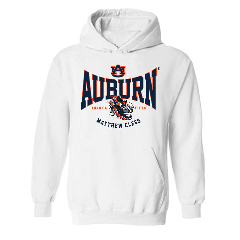 Auburn - NCAA Men's Track & Field (Outdoor) : Matthew Cless - White Fashion Hooded Sweatshirt