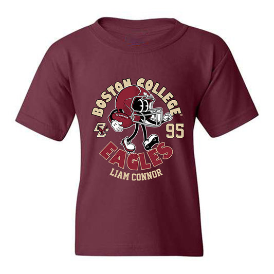 Boston College - NCAA Football : Liam Connor - Maroon Fashion Shersey Youth T-Shirt