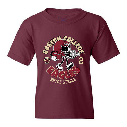 Boston College - NCAA Football : Bryce Steele - Maroon Fashion Shersey Youth T-Shirt