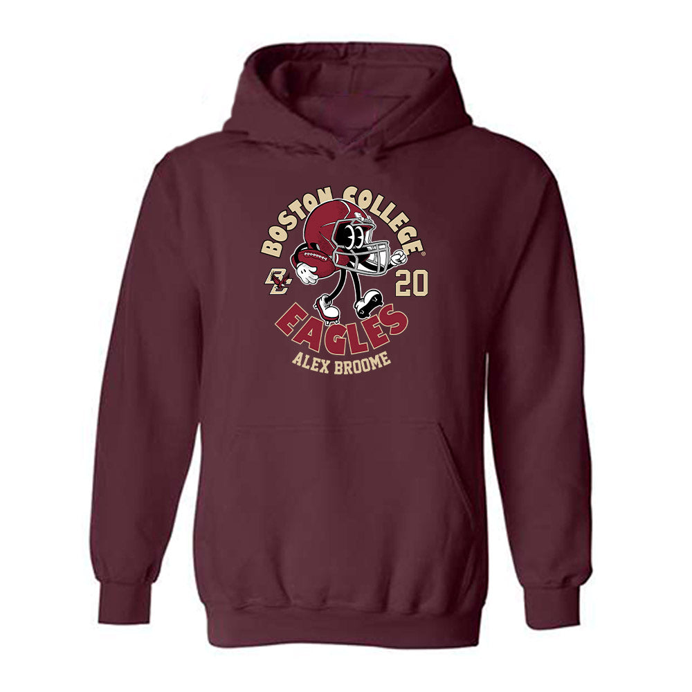 Boston College - NCAA Football : Alex Broome - Maroon Fashion Shersey Hooded Sweatshirt