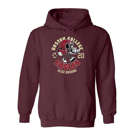 Boston College - NCAA Football : Alex Broome - Maroon Fashion Shersey Hooded Sweatshirt