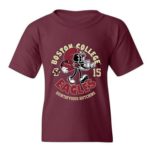 Boston College - NCAA Football : Quintayvious Hutchins - Maroon Fashion Shersey Youth T-Shirt
