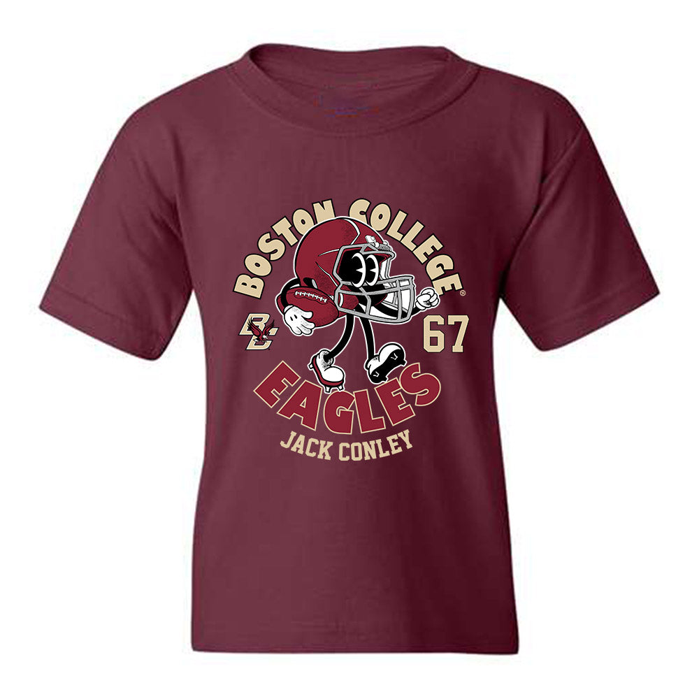 Boston College - NCAA Football : Jack Conley - Maroon Fashion Shersey Youth T-Shirt