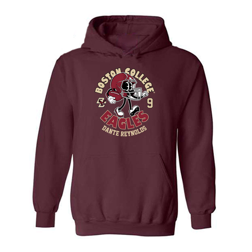 Boston College - NCAA Football : Dante Reynolds - Maroon Fashion Shersey Hooded Sweatshirt