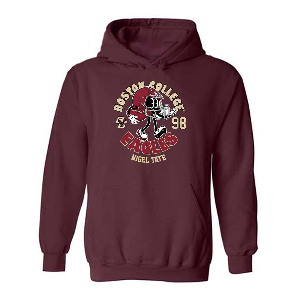 Boston College - NCAA Football : Nigel Tate - Maroon Fashion Shersey Hooded Sweatshirt