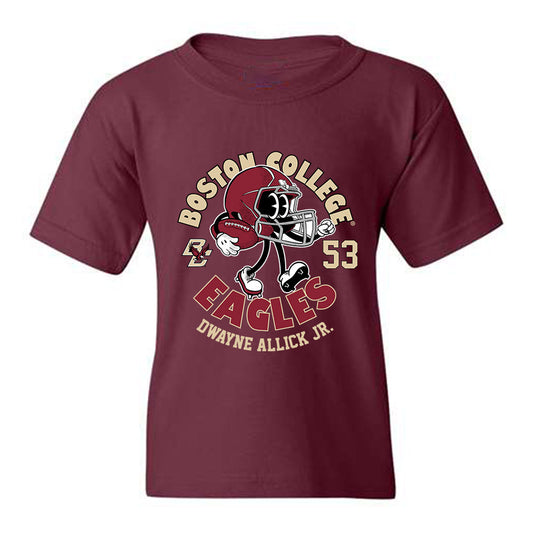 Boston College - NCAA Football : Dwayne Allick Jr. - Maroon Fashion Shersey Youth T-Shirt