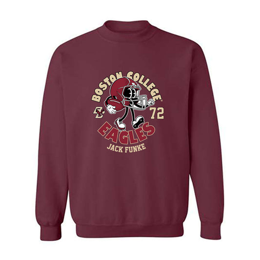 Boston College - NCAA Football : Jack Funke - Maroon Fashion Shersey Sweatshirt