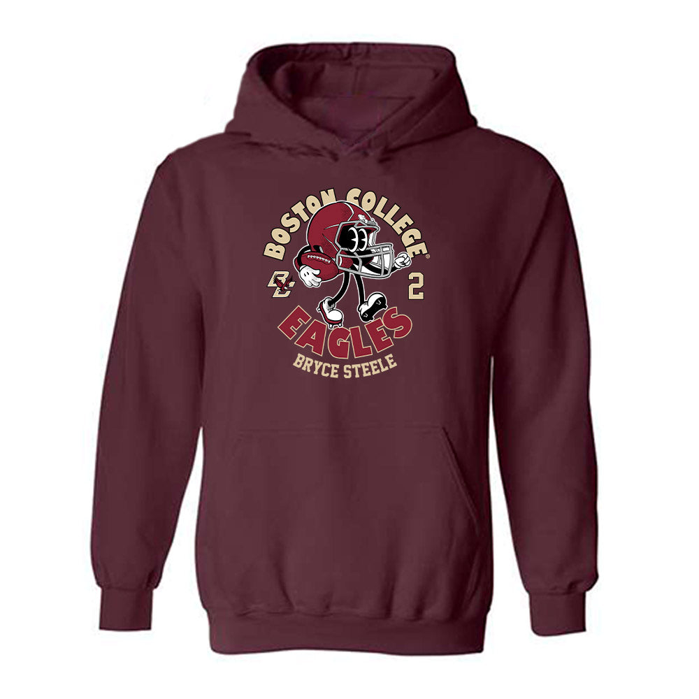 Boston College - NCAA Football : Bryce Steele - Maroon Fashion Shersey Hooded Sweatshirt