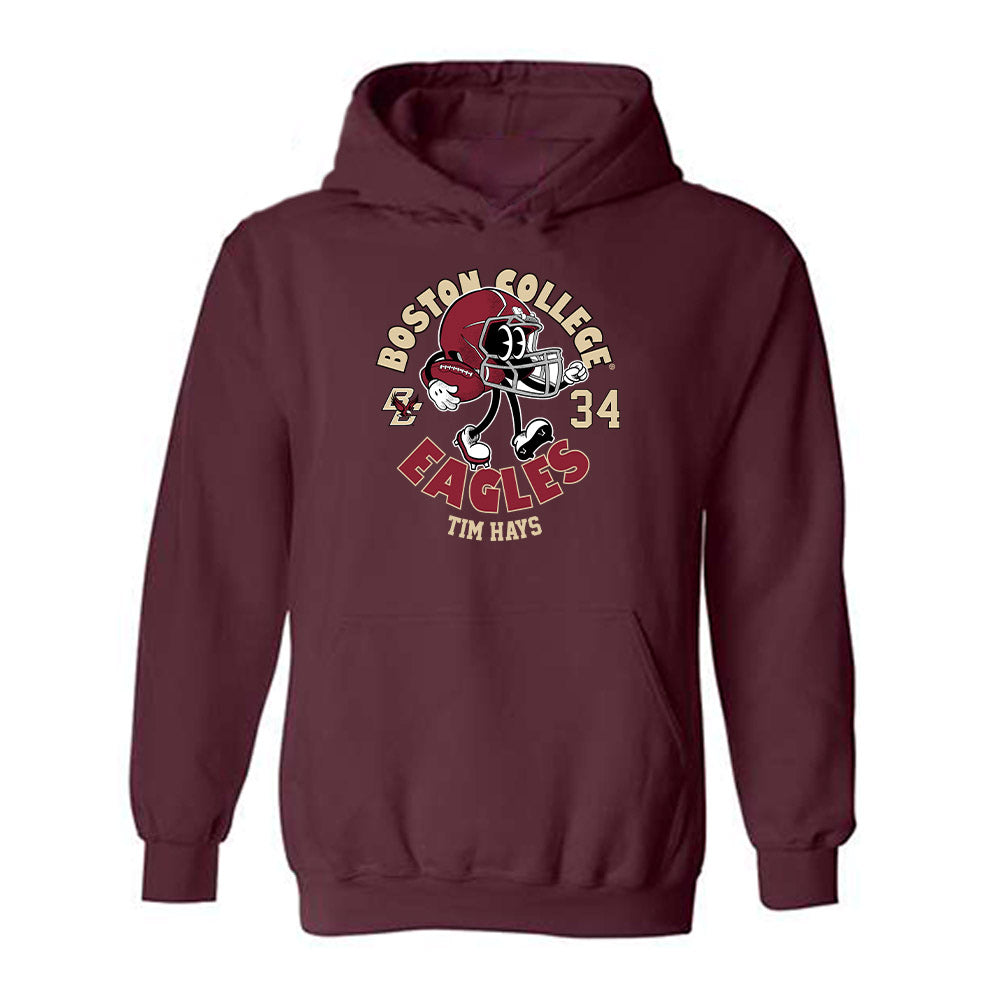 Boston College - NCAA Football : Tim Hays - Maroon Fashion Shersey Hooded Sweatshirt