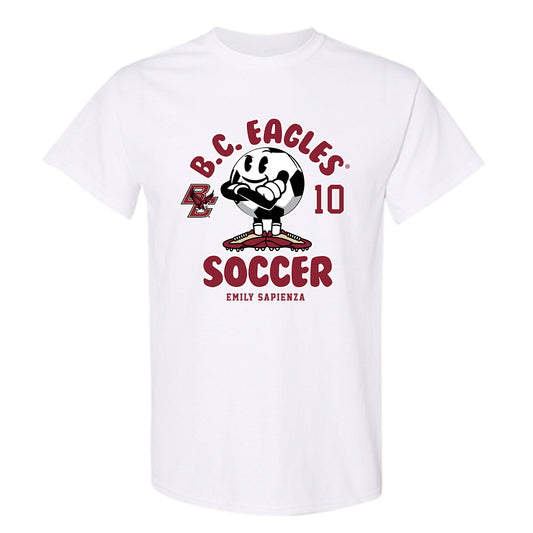 Boston College - NCAA Women's Soccer : Emily Sapienza - White Fashion Short Sleeve T-Shirt