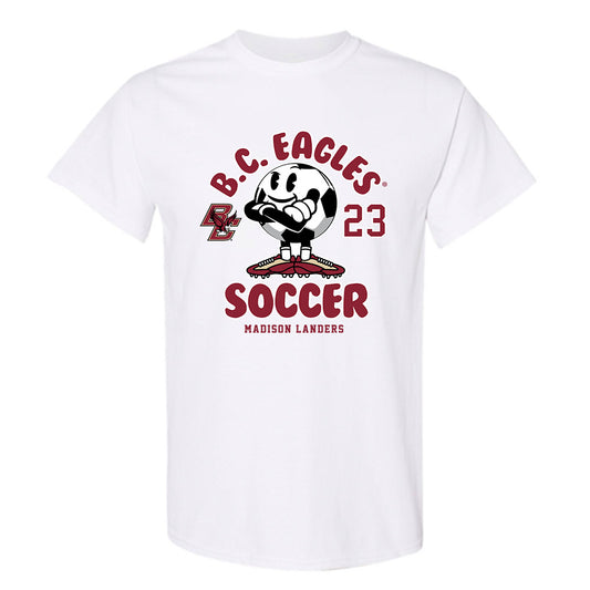 Boston College - NCAA Women's Soccer : Madison Landers - White Fashion Short Sleeve T-Shirt