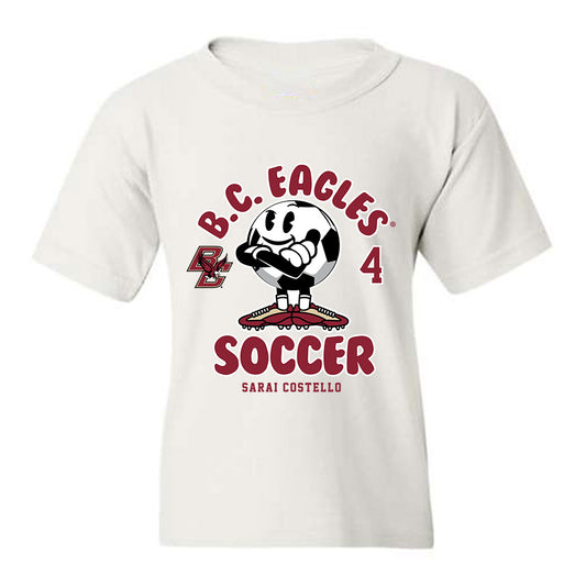 Boston College - NCAA Women's Soccer : Sarai Costello - White Fashion Youth T-Shirt