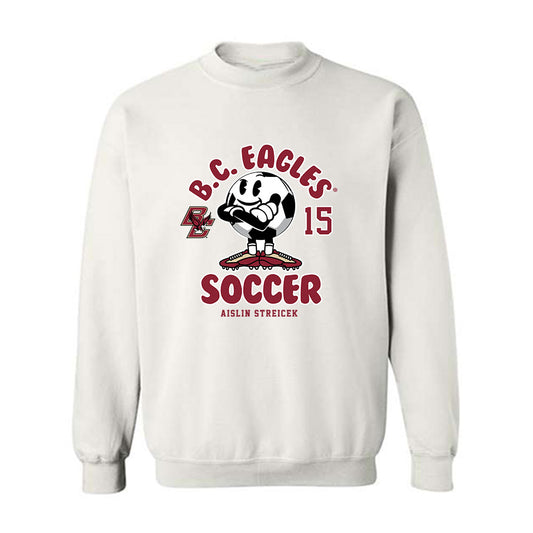 Boston College - NCAA Women's Soccer : Aislin Streicek - White Fashion Sweatshirt