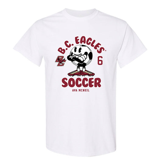 Boston College - NCAA Women's Soccer : Ava McNeil - White Fashion Short Sleeve T-Shirt