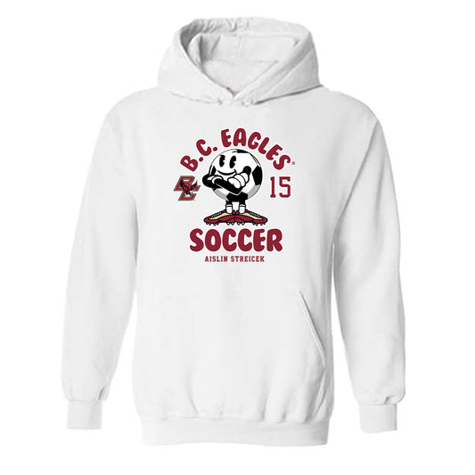 Boston College - NCAA Women's Soccer : Aislin Streicek - White Fashion Hooded Sweatshirt