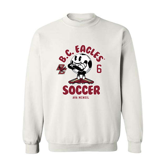 Boston College - NCAA Women's Soccer : Ava McNeil - White Fashion Sweatshirt