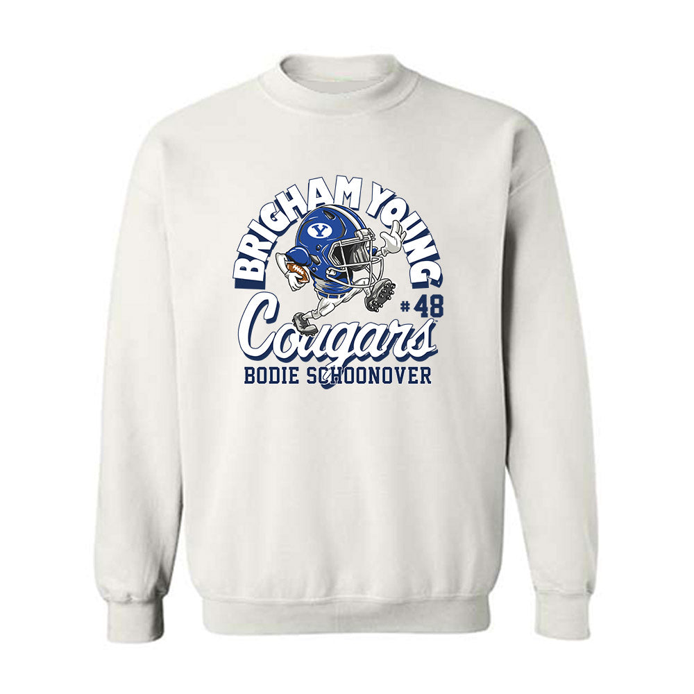 BYU - NCAA Football : Bodie Schoonover - White Fashion Shersey Sweatshirt