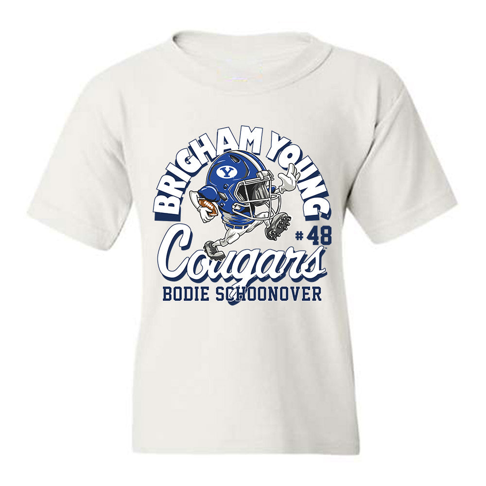 BYU - NCAA Football : Bodie Schoonover - White Fashion Shersey Youth T-Shirt