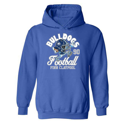 Drake - NCAA Football : Finn Claypool - Royal Fashion Shersey Hooded Sweatshirt