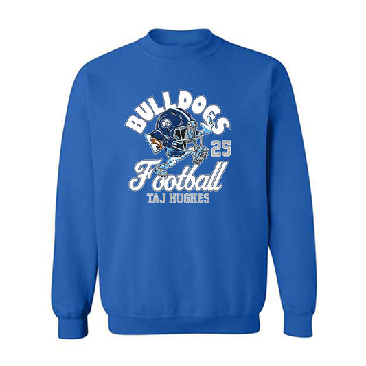 Drake - NCAA Football : Taj Hughes - Royal Fashion Shersey Sweatshirt