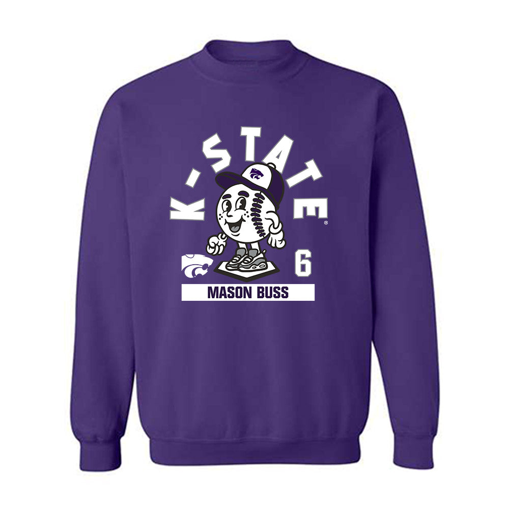Kansas State - NCAA Baseball : Mason Buss - Crewneck Sweatshirt Fashion Shersey